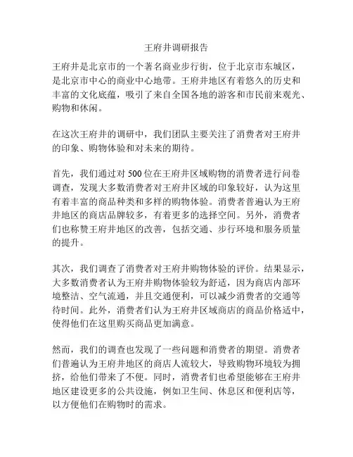 王府井调研报告