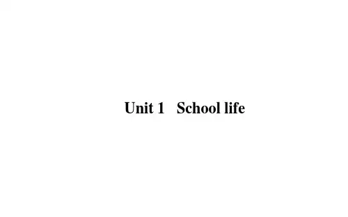 必修1 Unit1 School life高三一轮牛津译林版PPT课件