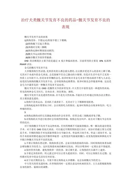 治疗犬类髋关节发育不良的药品-髋关节发育不良的表现