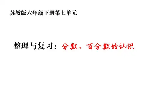 六年级数学下册课件 - 7.1.3分数、百分数的认识 -苏教版