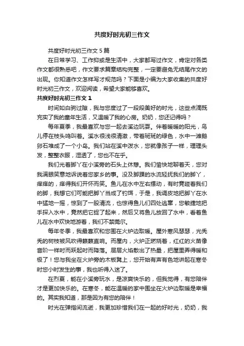 共度好时光初三作文