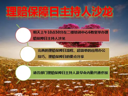 理赔保障日操作手册PPT课件