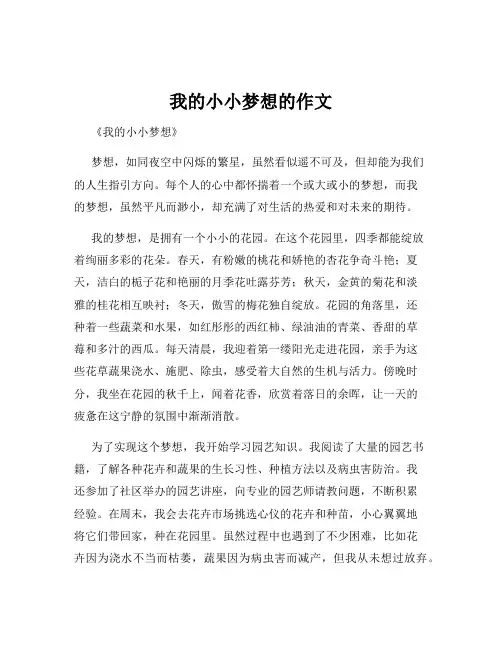我的小小梦想的作文