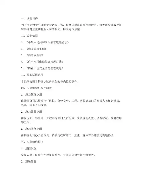 物业的防盗应急预案范文