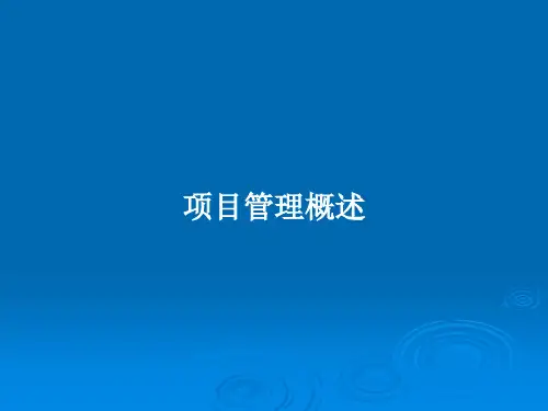 项目管理概述PPT教案