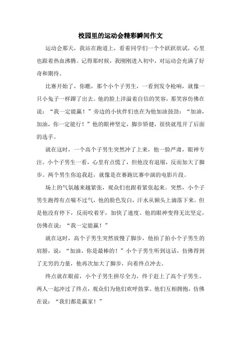 校园里的运动会精彩瞬间作文精选10篇