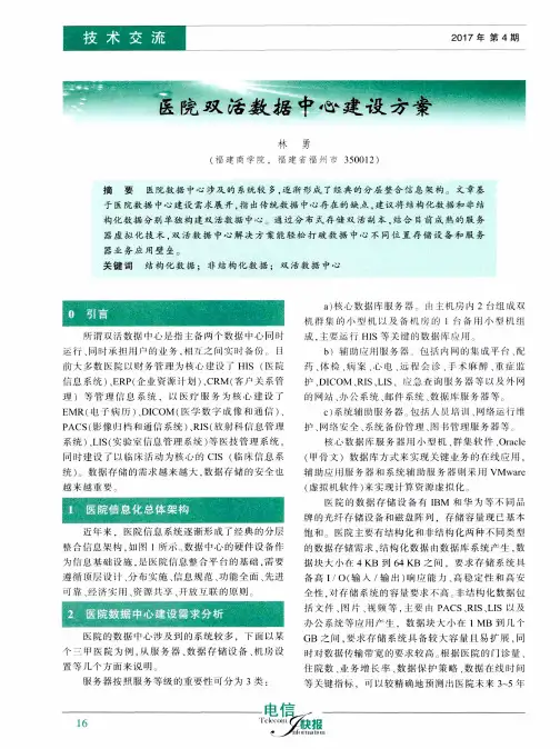 医院双活数据中心建设方案