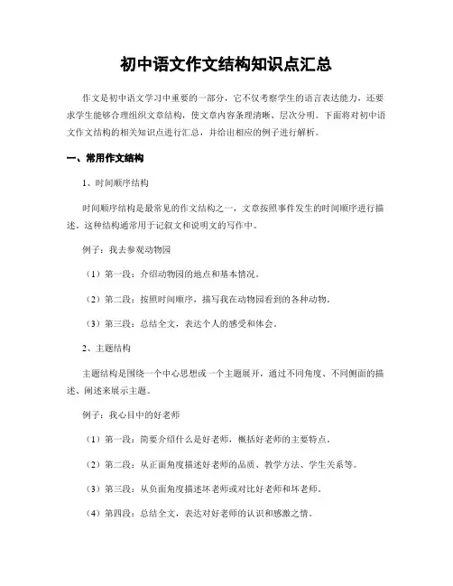 初中语文作文结构知识点汇总