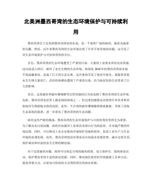 北美洲墨西哥湾的生态环境保护与可持续利用