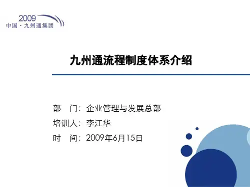 【精品】最新九州通流程制度体系介绍(版)