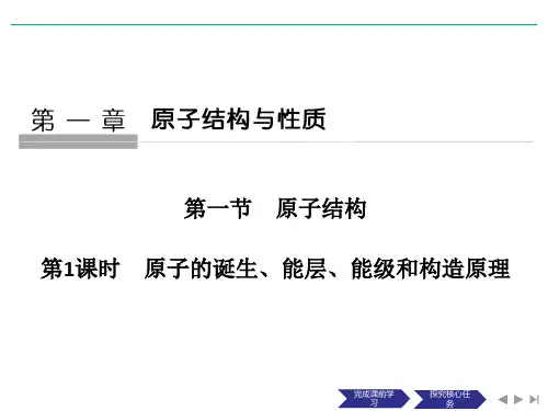 人教版高中化学选修3课件第一节原子的诞生、能层、能级和构造原理