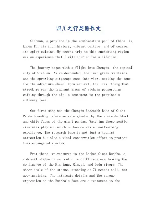四川之行英语作文