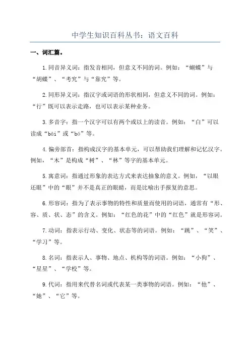 中学生知识百科丛书：语文百科