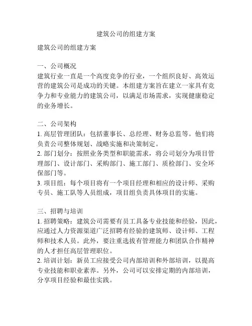 建筑公司的组建方案
