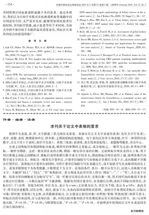 本刊关于论文中表格的要求