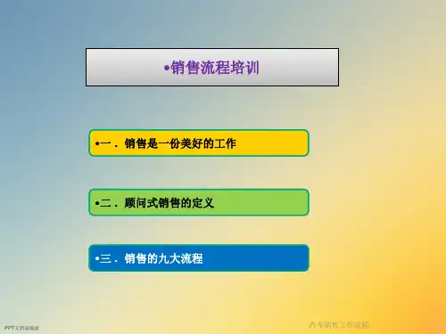 汽车销售工作流程课件