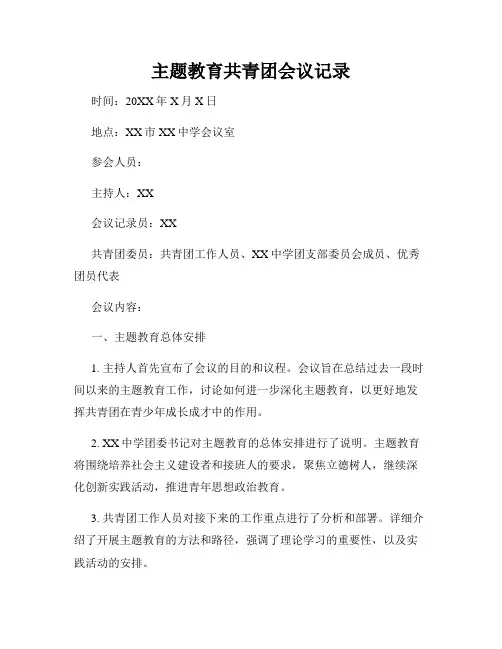 主题教育共青团会议记录
