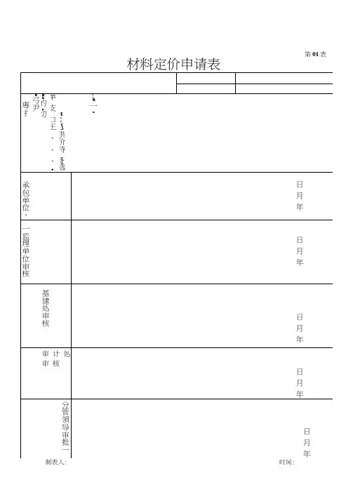 跟踪审计有关表格