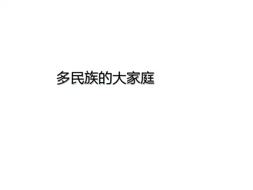 中学地理 多民族的大家庭 课件