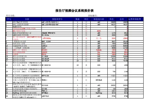 报告厅视频会议系统报价表
