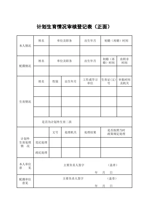 6.计划生育情况审核登记表(样表)