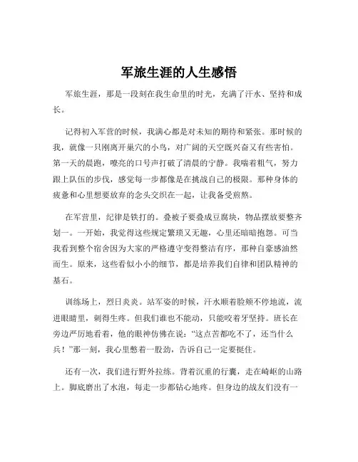军旅生涯的人生感悟
