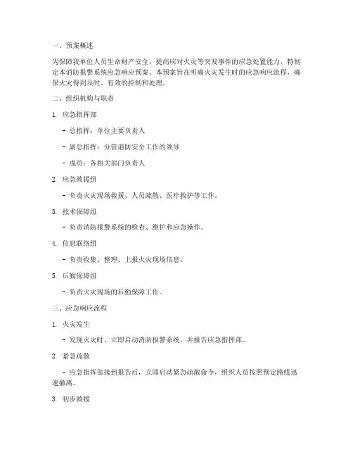 消防报警系统应急响应预案