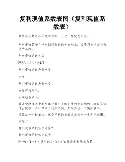 复利现值系数表图(复利现值系数表)