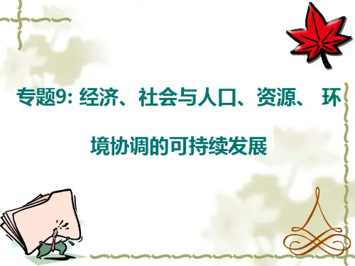 专题9经济社会与人口资源环境协调的可持续发展