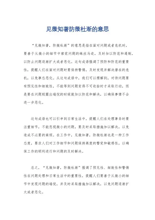 见微知著防微杜渐的意思