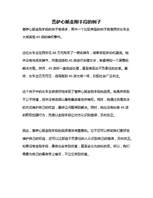 菩萨心肠金刚手段的例子