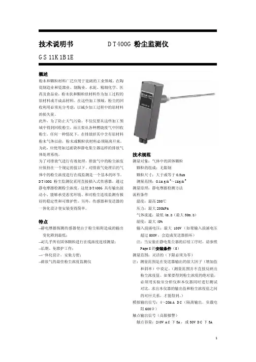DT400G 粉尘监测仪 技术说明书