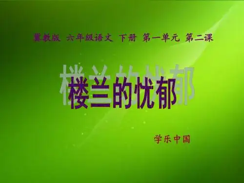 语文六年级下册 《楼兰的忧郁》第二课时课件ppt课件