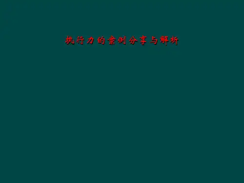 执行力的案例分享与解析