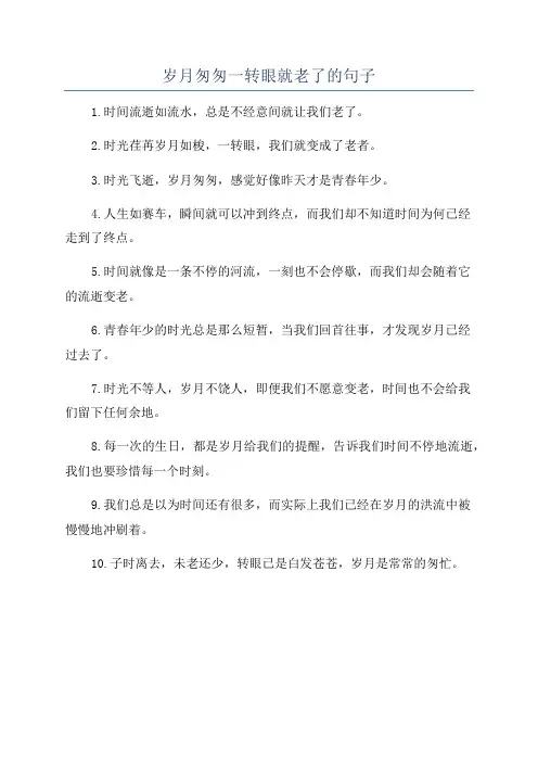 岁月匆匆一转眼就老了的句子