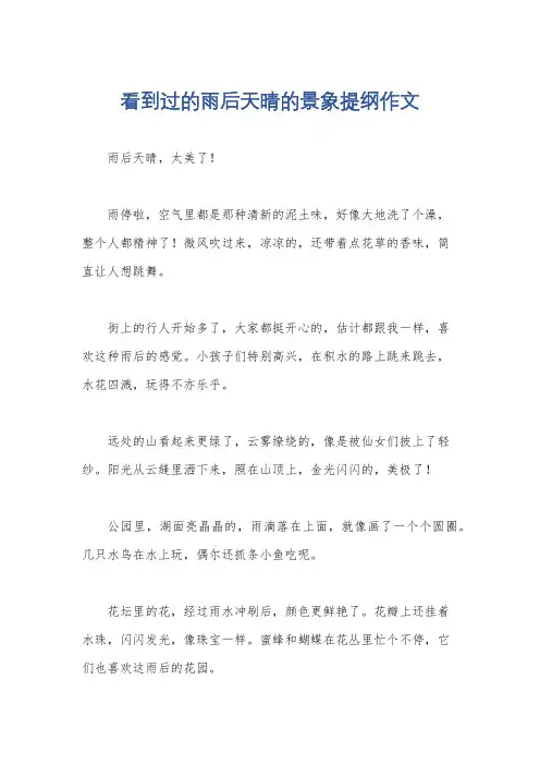 看到过的雨后天晴的景象提纲作文
