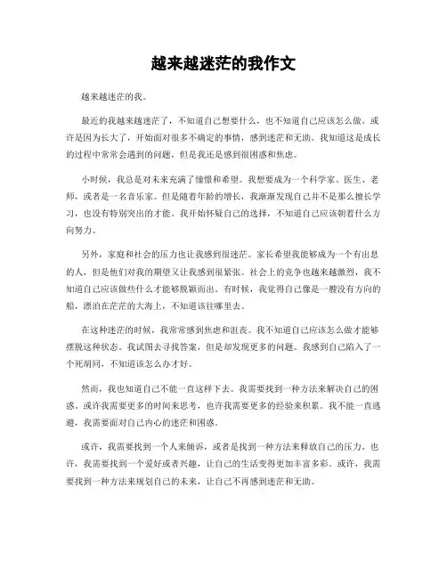 越来越迷茫的我作文