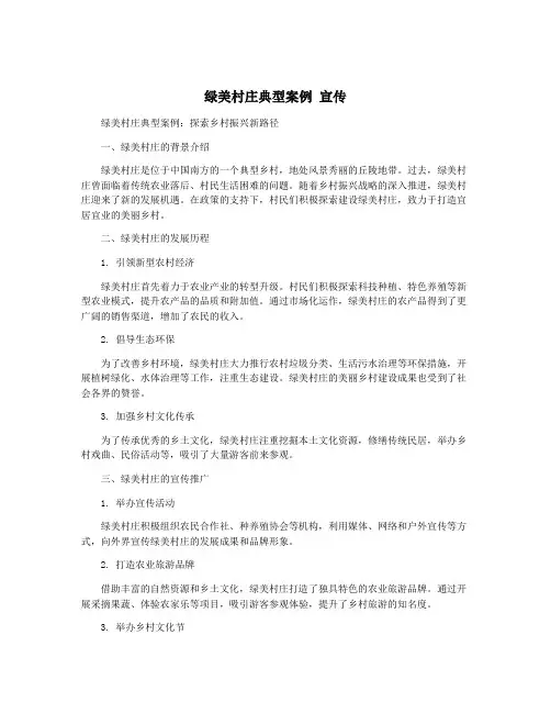绿美村庄典型案例 宣传
