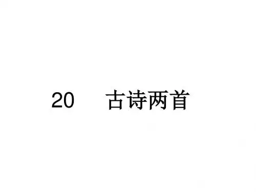 20 古诗两首