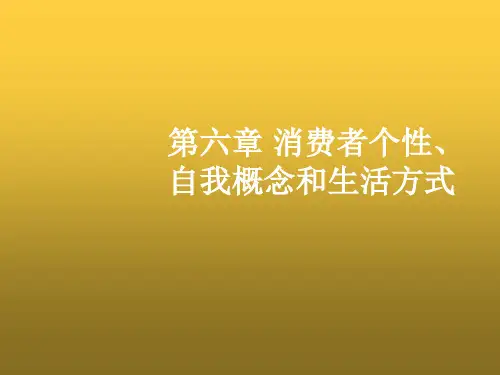 消费者行为学第六章 消费者个性、自我概念和生活方式