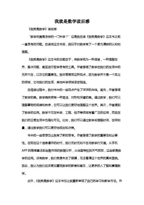 我就是数学读后感