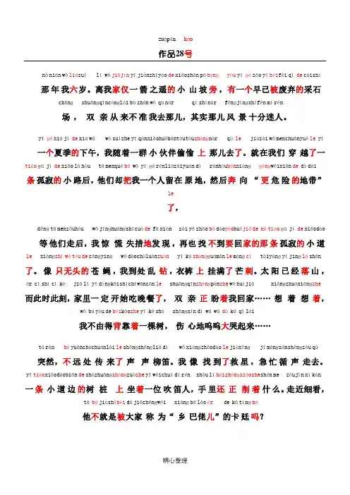 普通话考试资料28普通话朗读作品《迷途笛音》文字加拼音