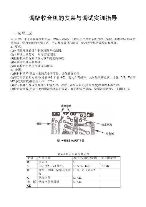调幅收音机安装与调试实训指导