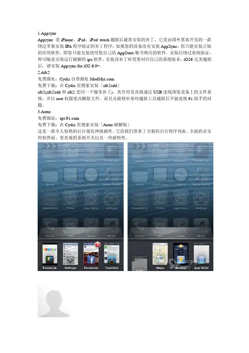 越狱后最常安装的补丁