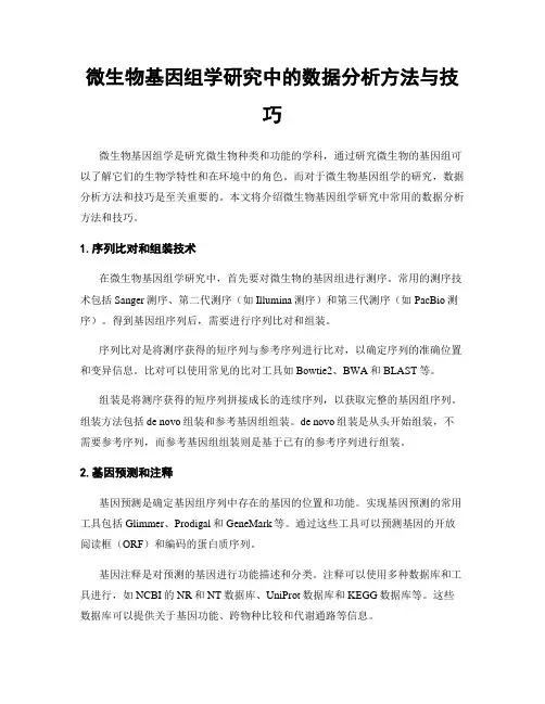 微生物基因组学研究中的数据分析方法与技巧