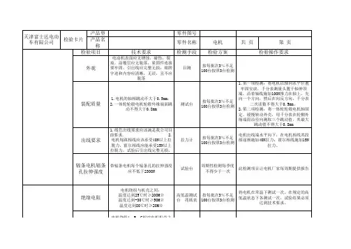 电机检测标准