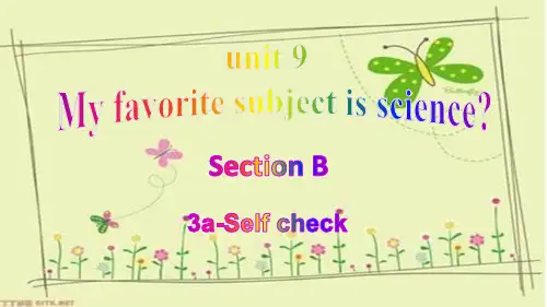 人教版英语七年级上册Unit 9 Section B 3a-Self check课件