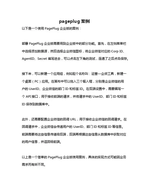 pageplug案例