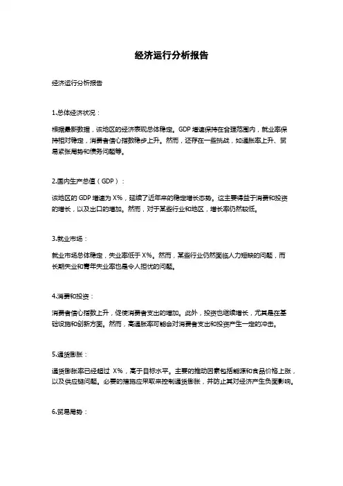 经济运行分析报告