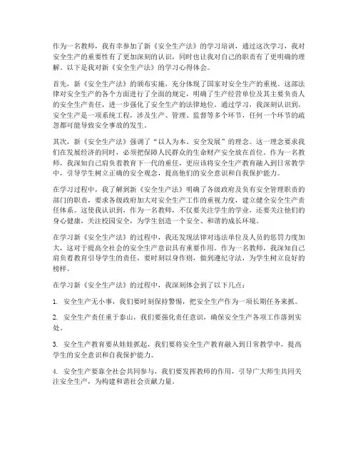 新安全法心得体会教师